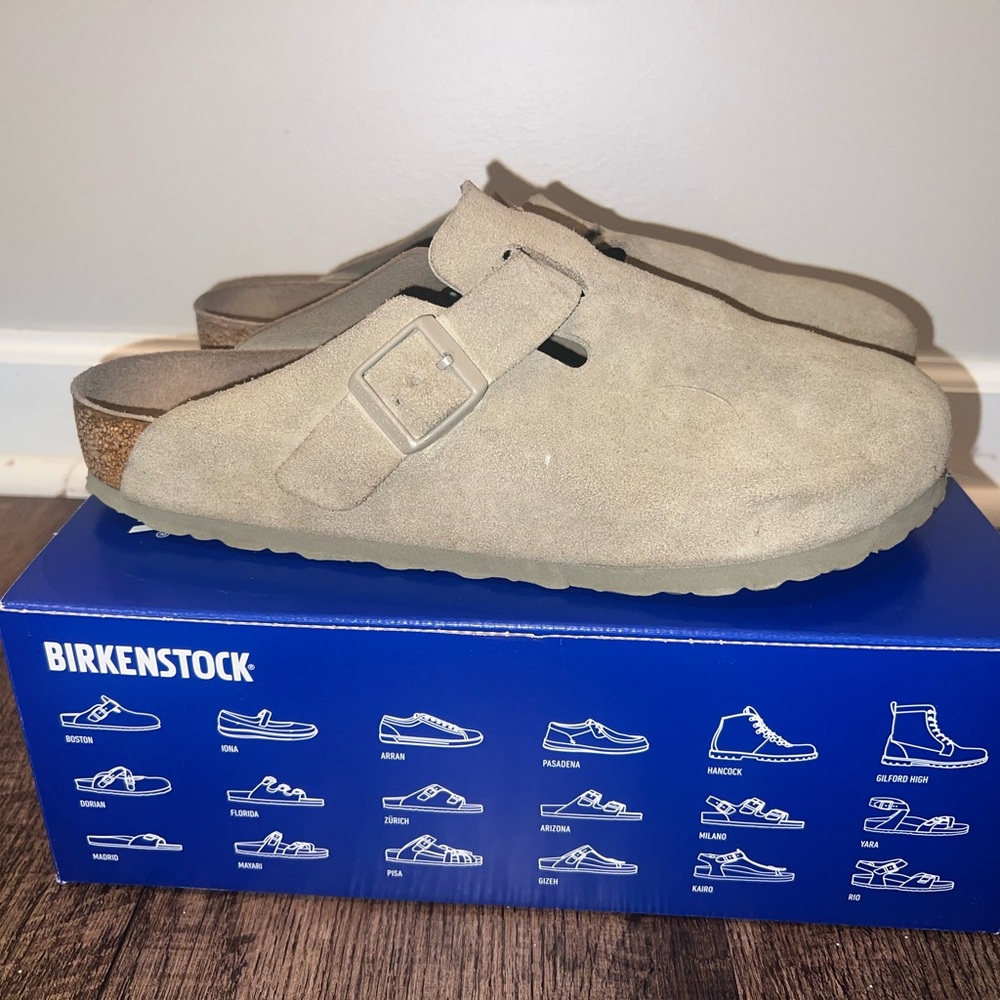Birkenstock Boston Clogs Faded Khaki - Size 42, 10-10.5